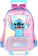 LUXCEL Mochila de Rodinhas Média Infantil de Costas Holográfica Stitch 1