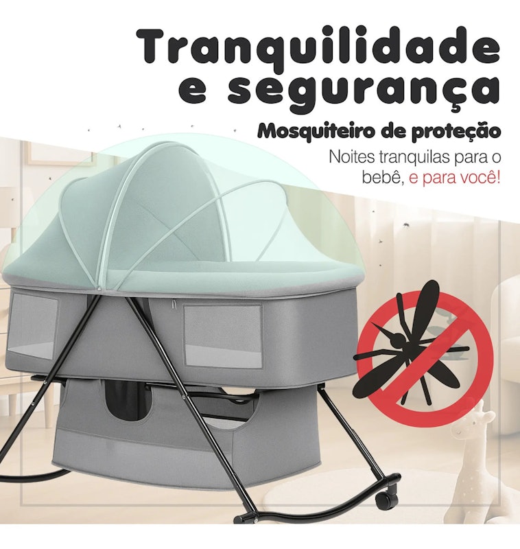 Berço Portátil para Bebês Co-Bed Cinza Pipdip 3