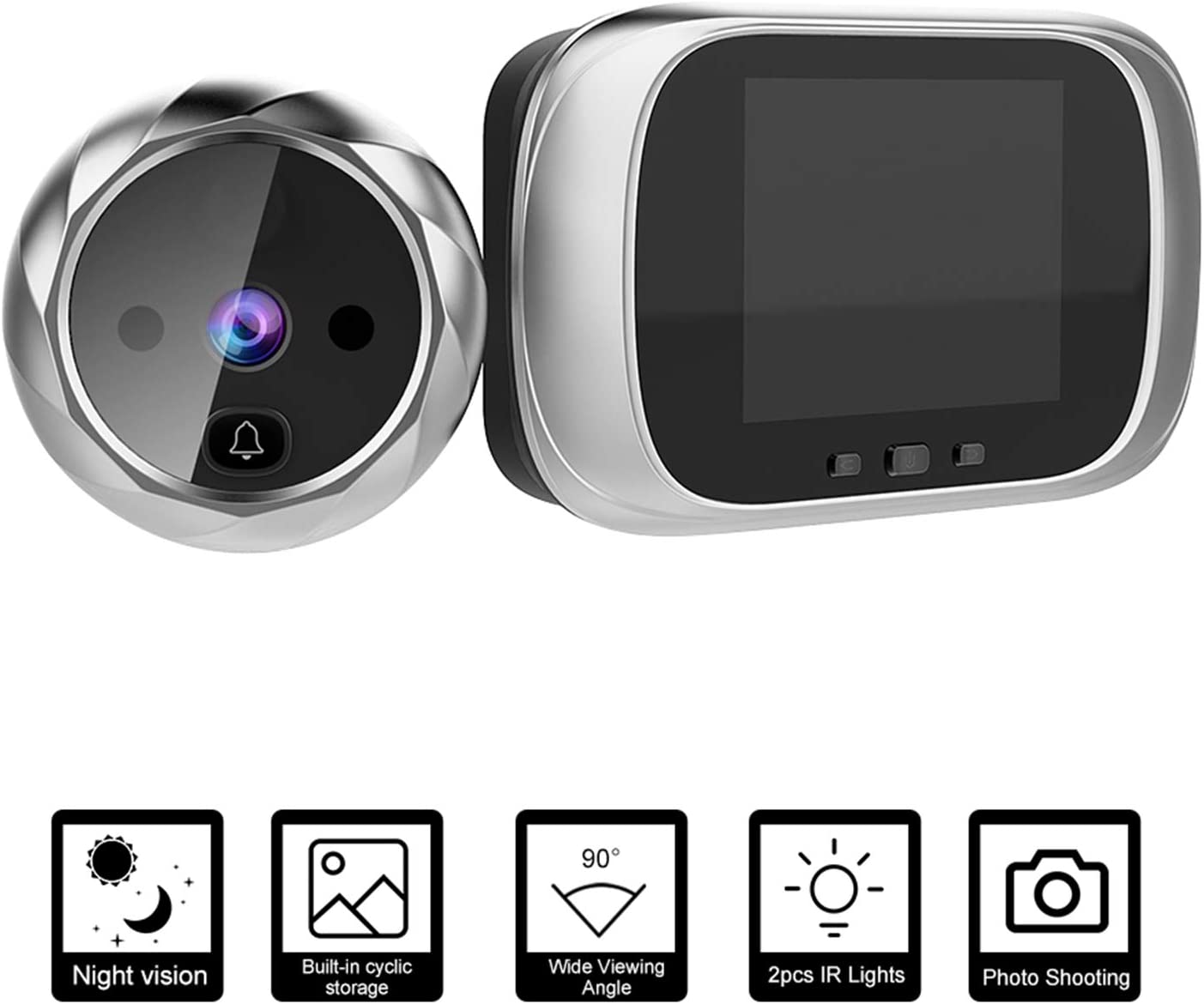 Olho Mágico Digital Kiboule Campainha LCD 2,8" 3