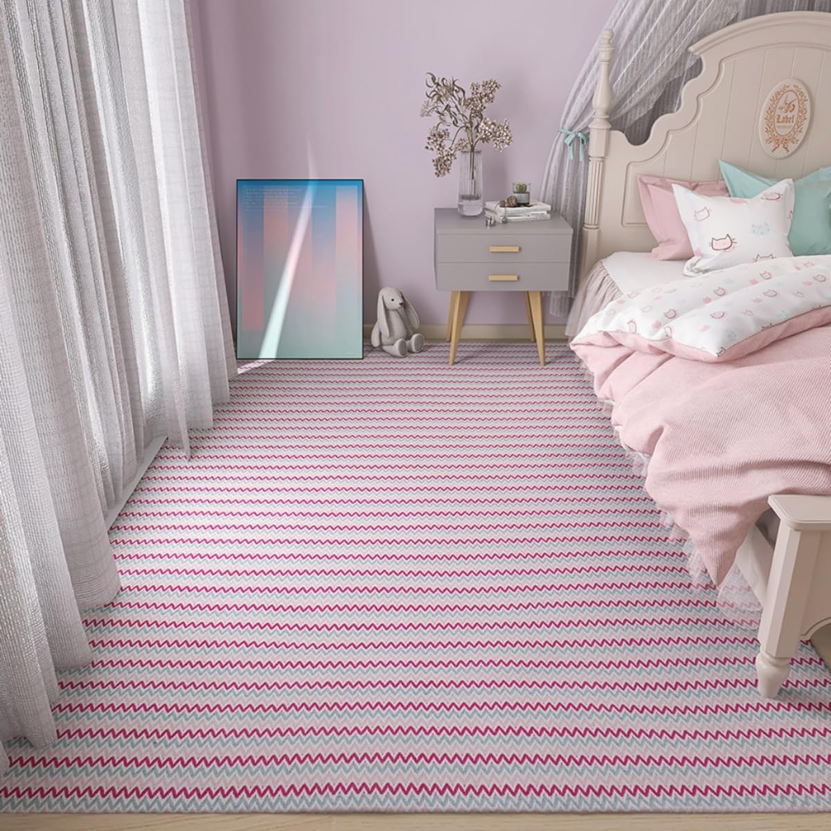 Tapete Quarto Infantil 2,00 x 1,40 m Antiderrapante 100% Algodão 1