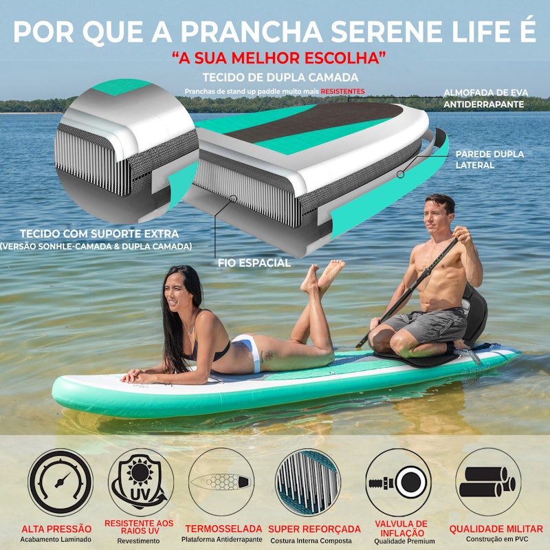 Prancha de Stand Up Paddle Inflável Deck Estável Antiderrapante PVC 5