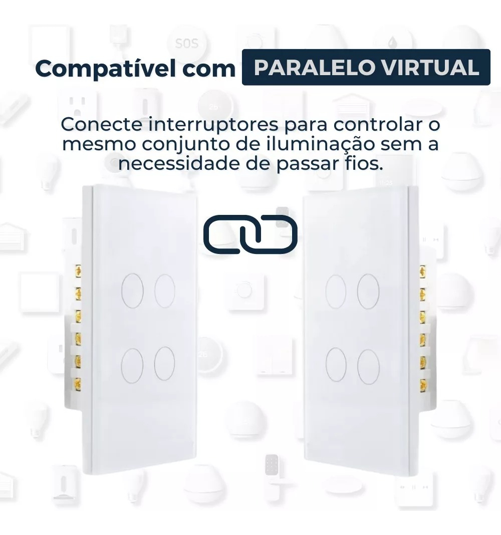 Interruptor com Tomada 20 A Touch 2.5D 2 Botões Wi-Fi 3