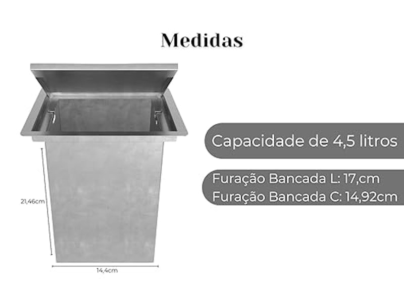 Lixeira de Embutir Quadrada 5