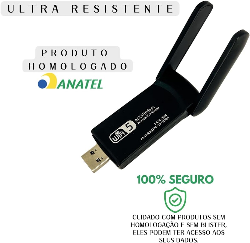 Adaptador Wi-Fi USB Dual Band AC1300 4