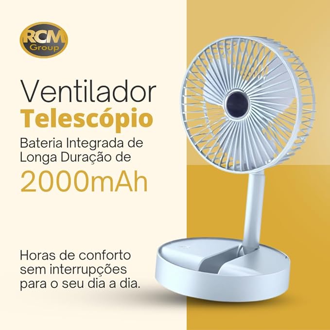 Ventilador Portátil Dobrável de Mesa USB RCM GROUP 4