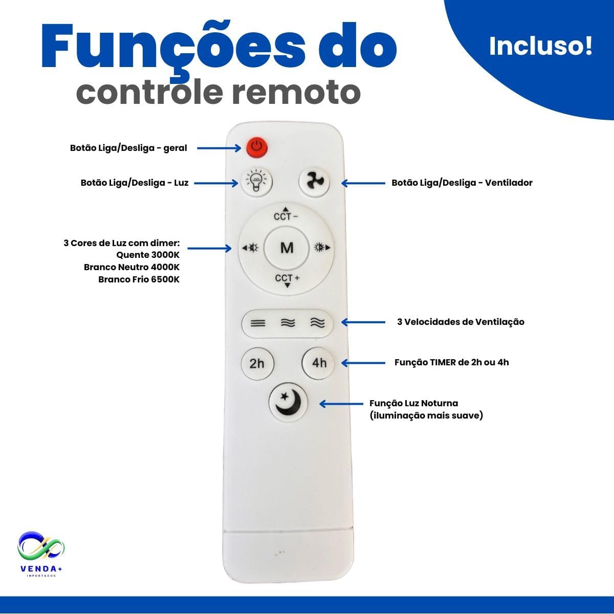 Ventilador de Teto com Lâmpada Yodhe 5