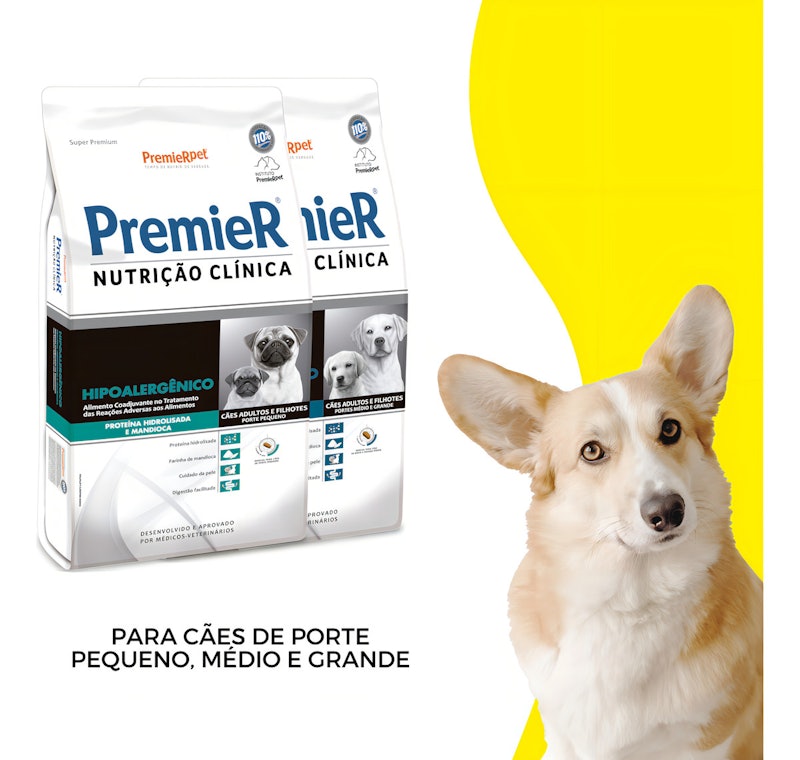 Ração PremieR Nutrição Clínica Cães Adultos e Filhotes Porte Médio e Grande Proteína Hidrolisada & Mandioca Hipoalergênico 4