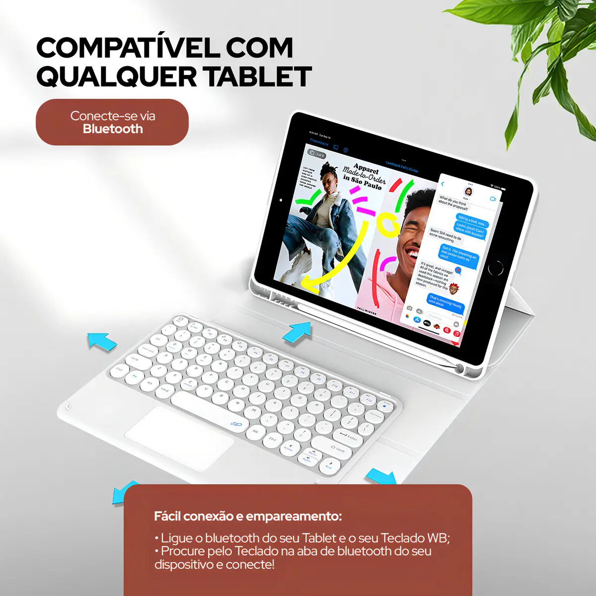 Teclado com Trackpad WB para Tablets e iPads 4