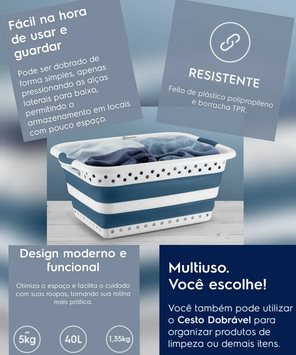 Cesto para Roupas Dobrável  5