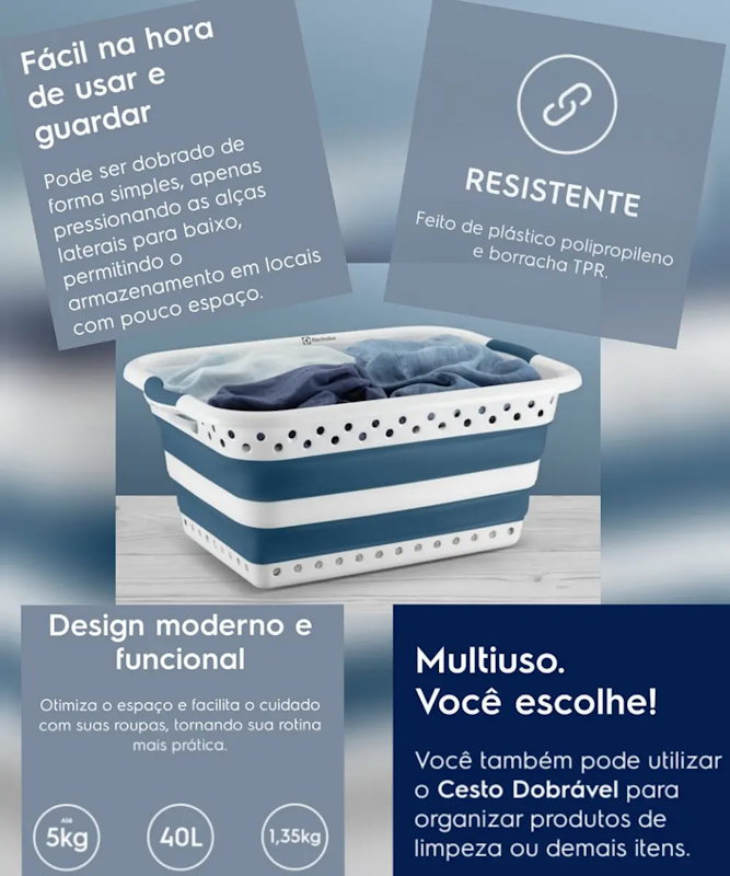 Cesto para Roupas Dobrável 5