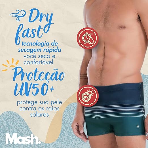 Sunga Boxer Estampada com Listras  3