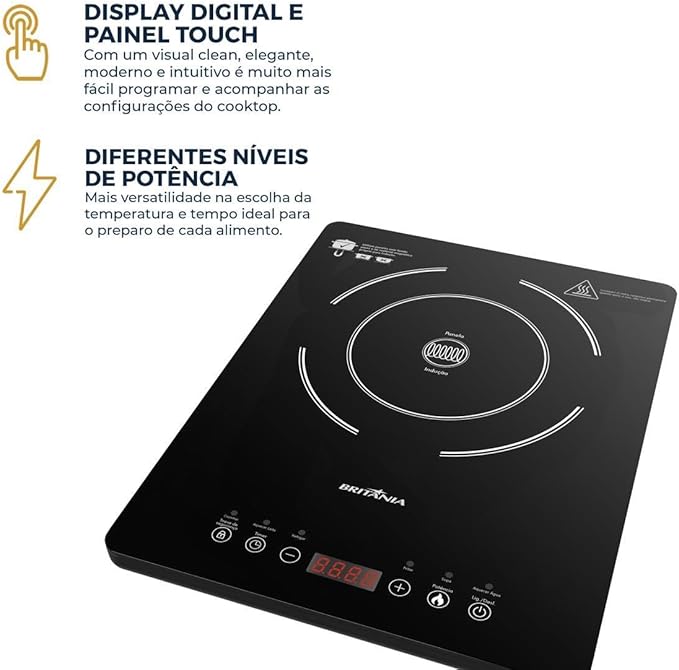 Cooktop de Indução Britânia Portátil Painel Touch 4