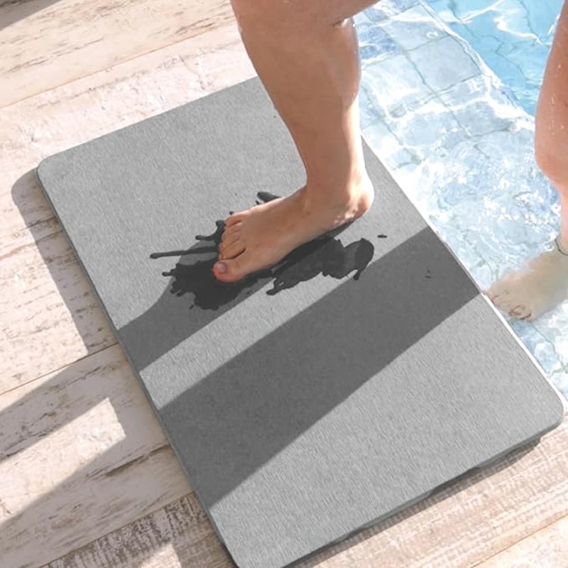 Tapete de Pedra Diatomita para Banheiro Cinza 60 x 39 cm 3