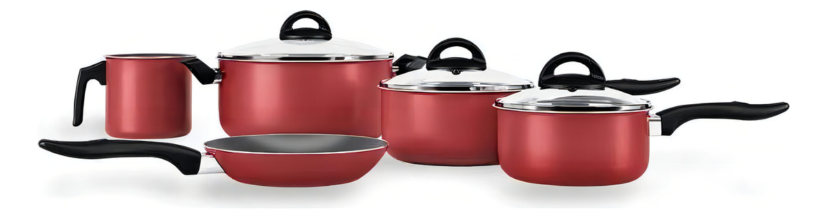 Jogo de Panelas Brinox Antiaderente Pro-Flon 5 Peças Chilli 1