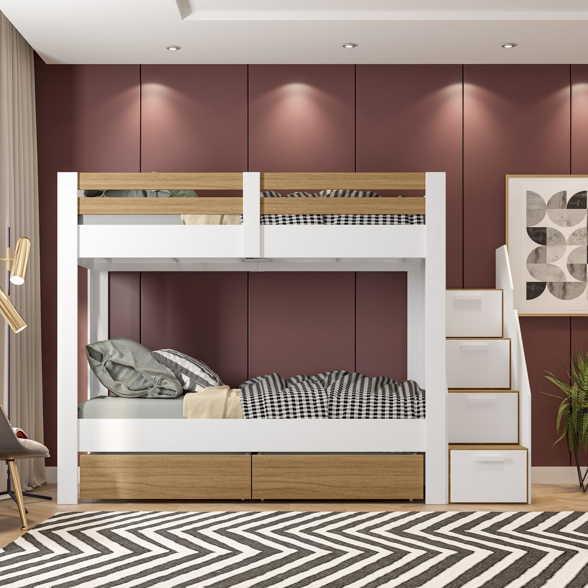 Beliche Solteiro Adulto com 2 Gavetões e 4 Nichos Star Plus Casatema 2