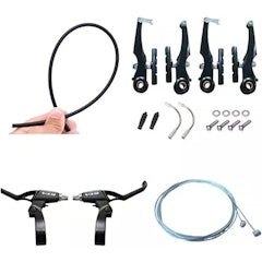 Jogo Freio Bike Completo V-Brake Manete Cabo Conduite