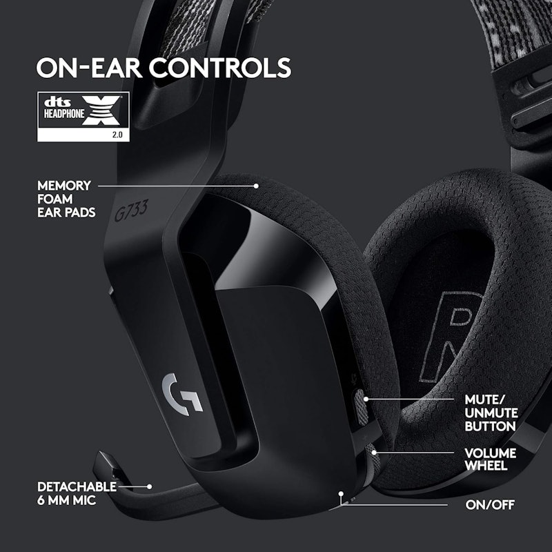 Headset Gamer sem Fio Ultra-leve G733 Logitech 4