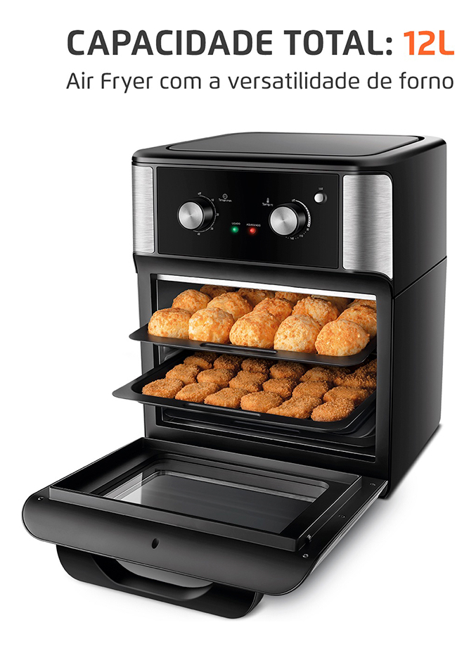 Fritadeira Air Fryer Forno Oven 12L Mondial Preto 2000W 2