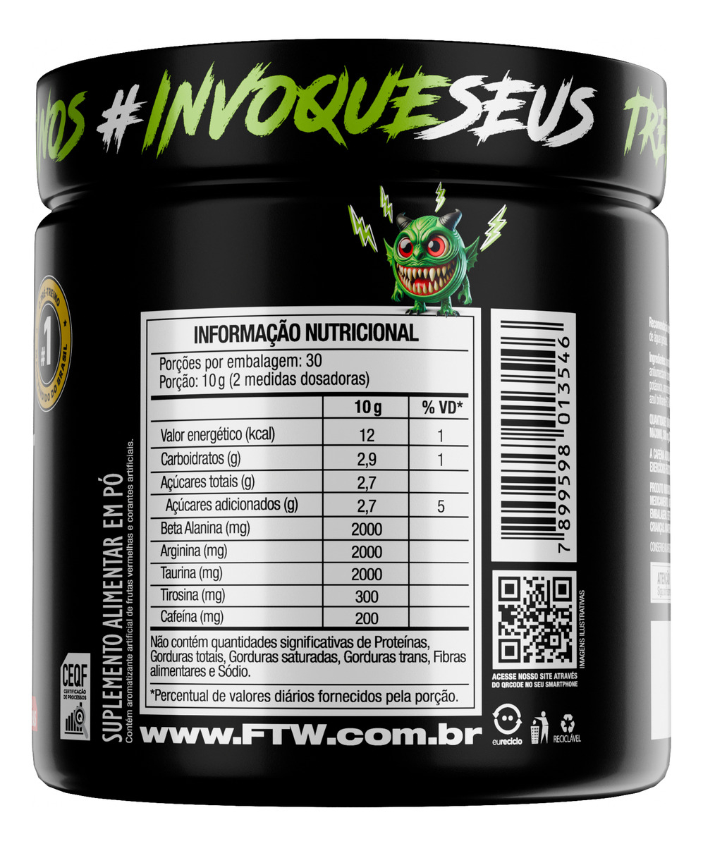 Diabo Verde #Pre-Workout 300 g Sabor Frutas Vermelhas 2