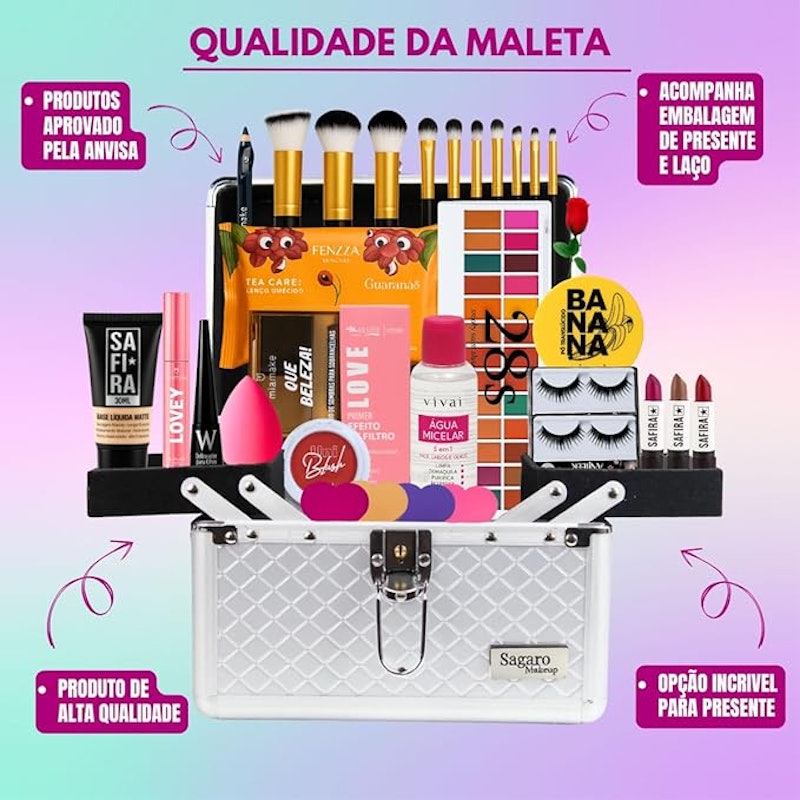 Maleta de Maquiagem Completa Sagaro Store 5