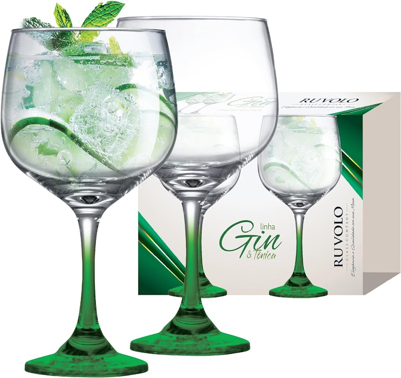 Taça de Vidro Gin Club Haste Verde 1