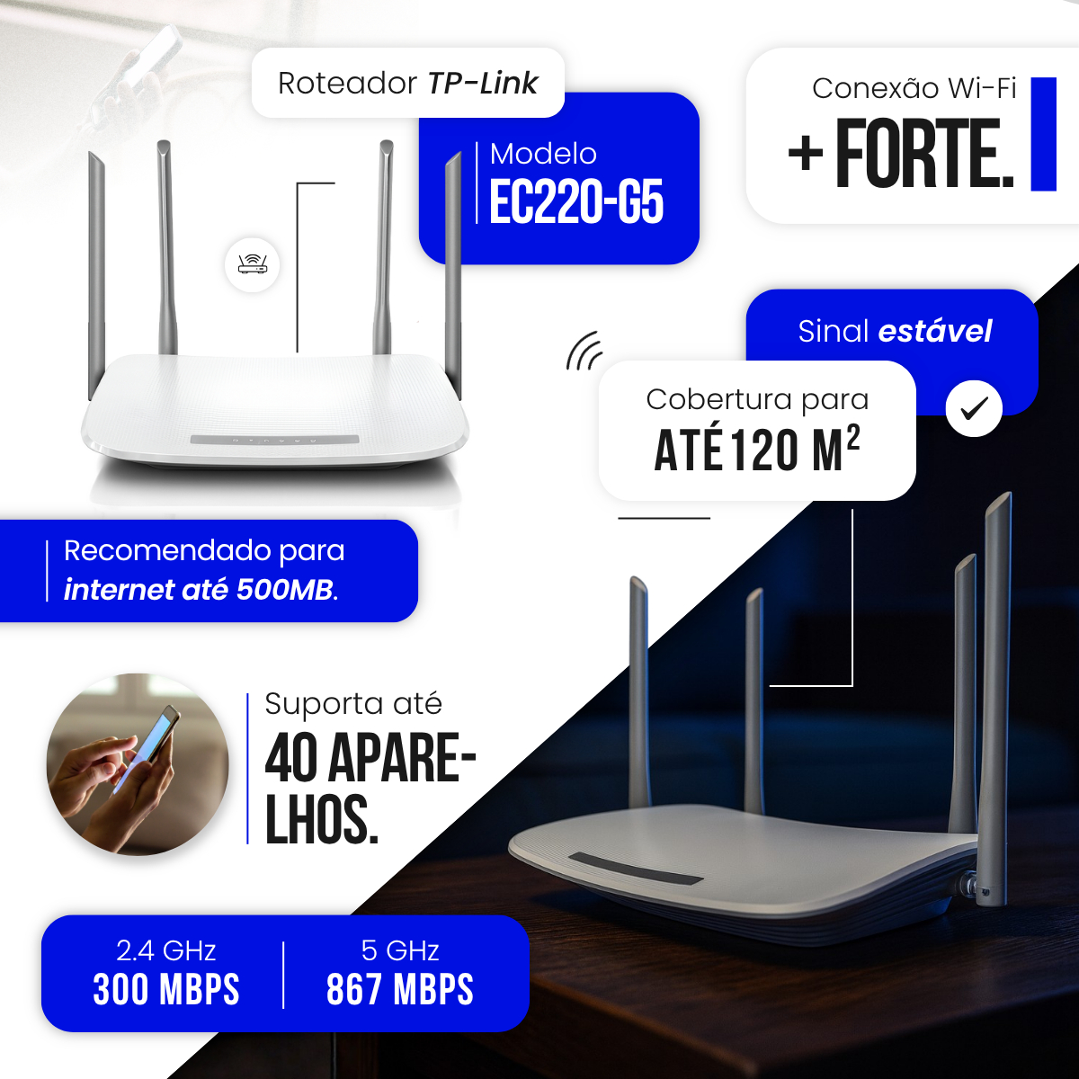 Roteador Wireless Gigabit Dual-Band AC1200 3