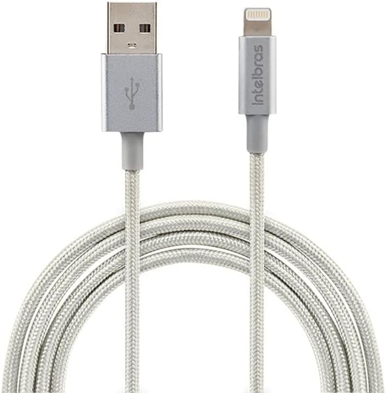 Cabo USB-A para Lightning de 1,5 m em Nylon Branco EUAL 15NB Intelbras 1