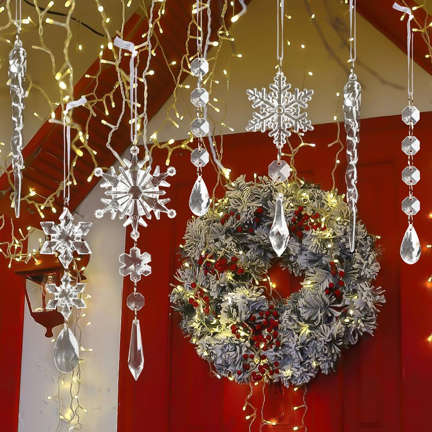 18 Peças de Enfeites de Natal de Cristal 5