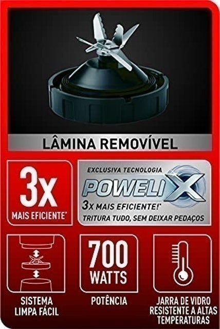 Liquidificador Arno Blendforce com Jarra de Vidro Preto 3