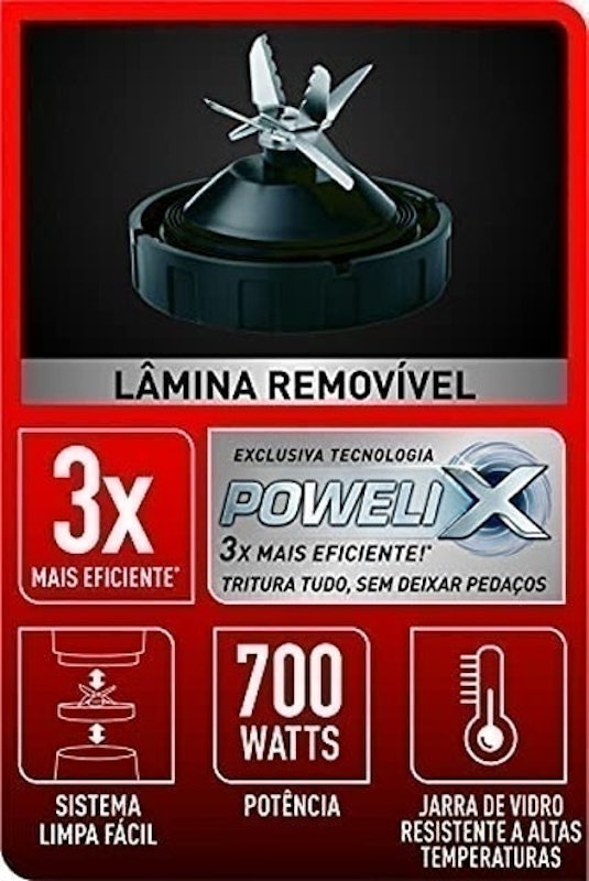 Liquidificador Arno Blendforce com Jarra de Vidro Preto 3