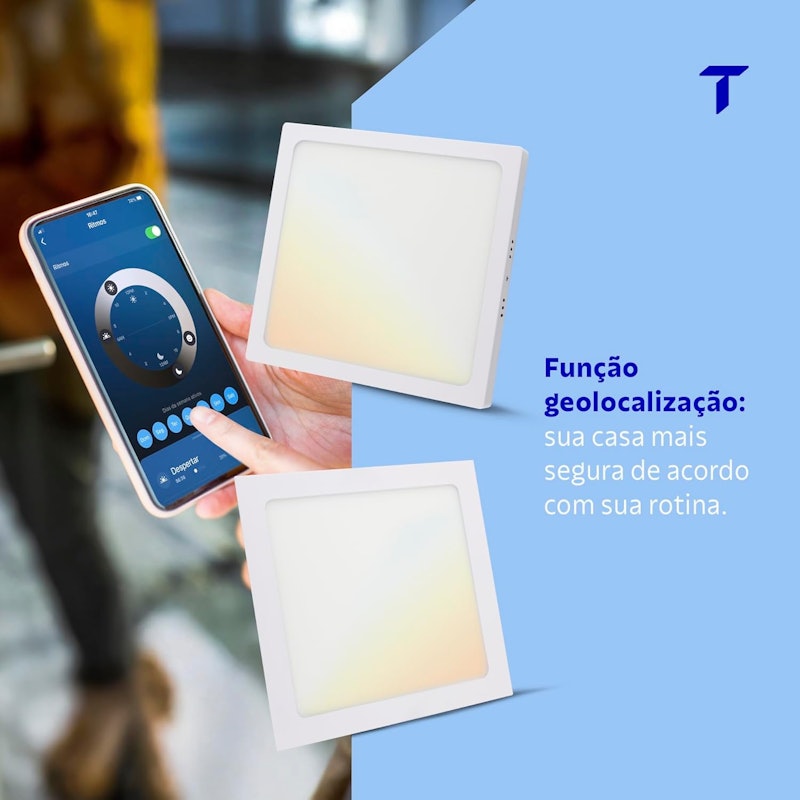 Plafon Quadrado de Sobrepor Tramontina Smart Led 1440 lm 18 W 2