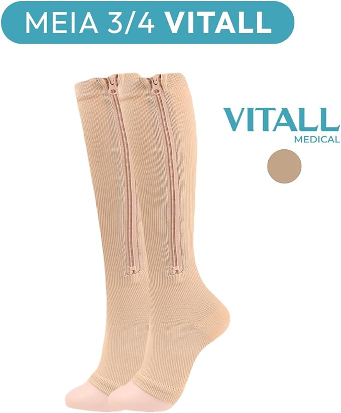 Meia 3/4 Vitall Sem Ponteira Média Compressão 4