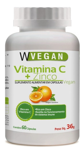 Vitamina C 500 mg + Zinco 60 Cápsulas 1
