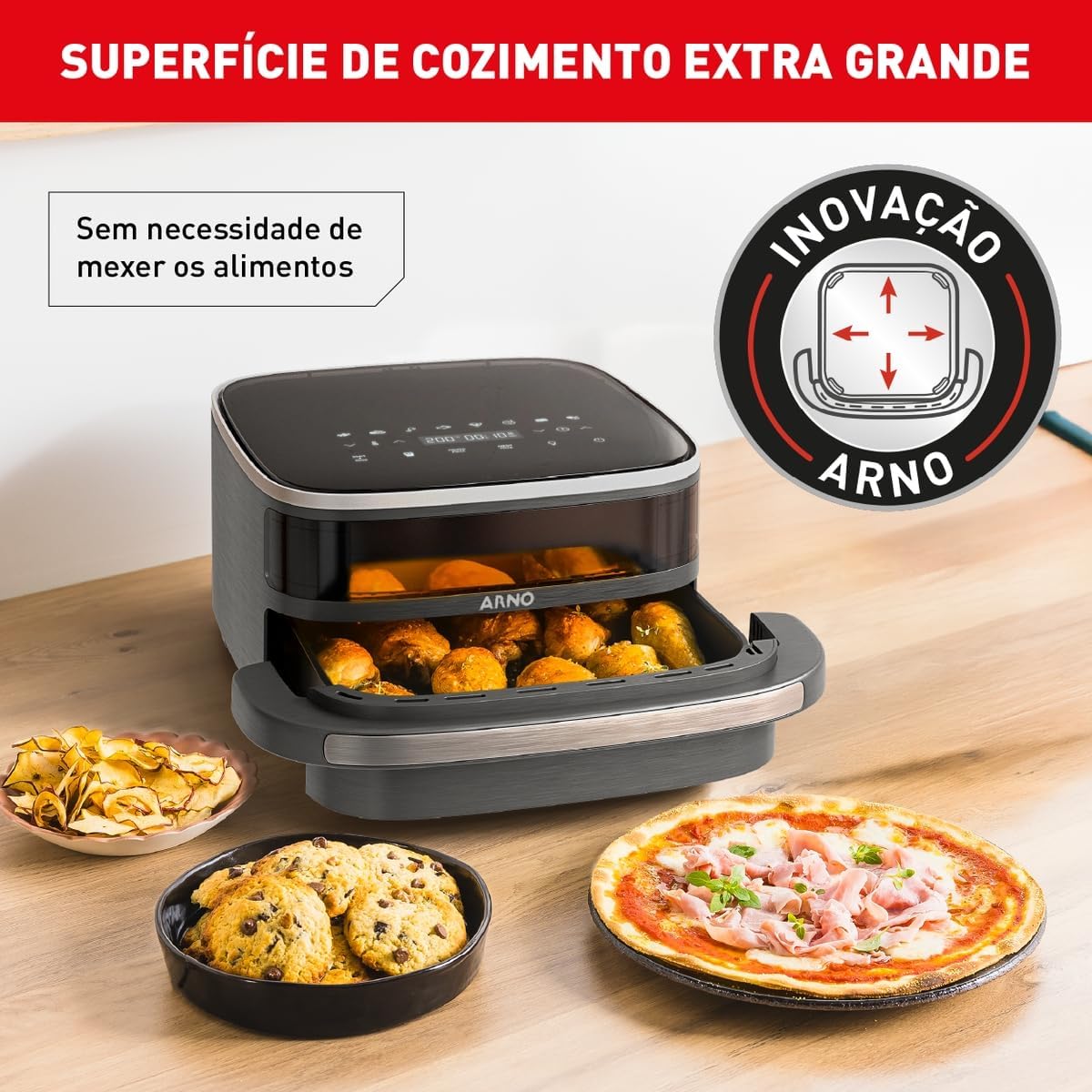 Fritadeira Air Fryer Arno Easy Fry Extra Superfície Cinza AFP4 3