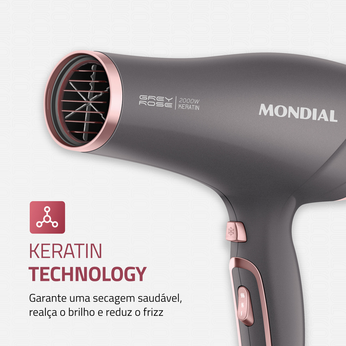 Secador de Cabelos Mondial Grafite e Rose SCN-11 3