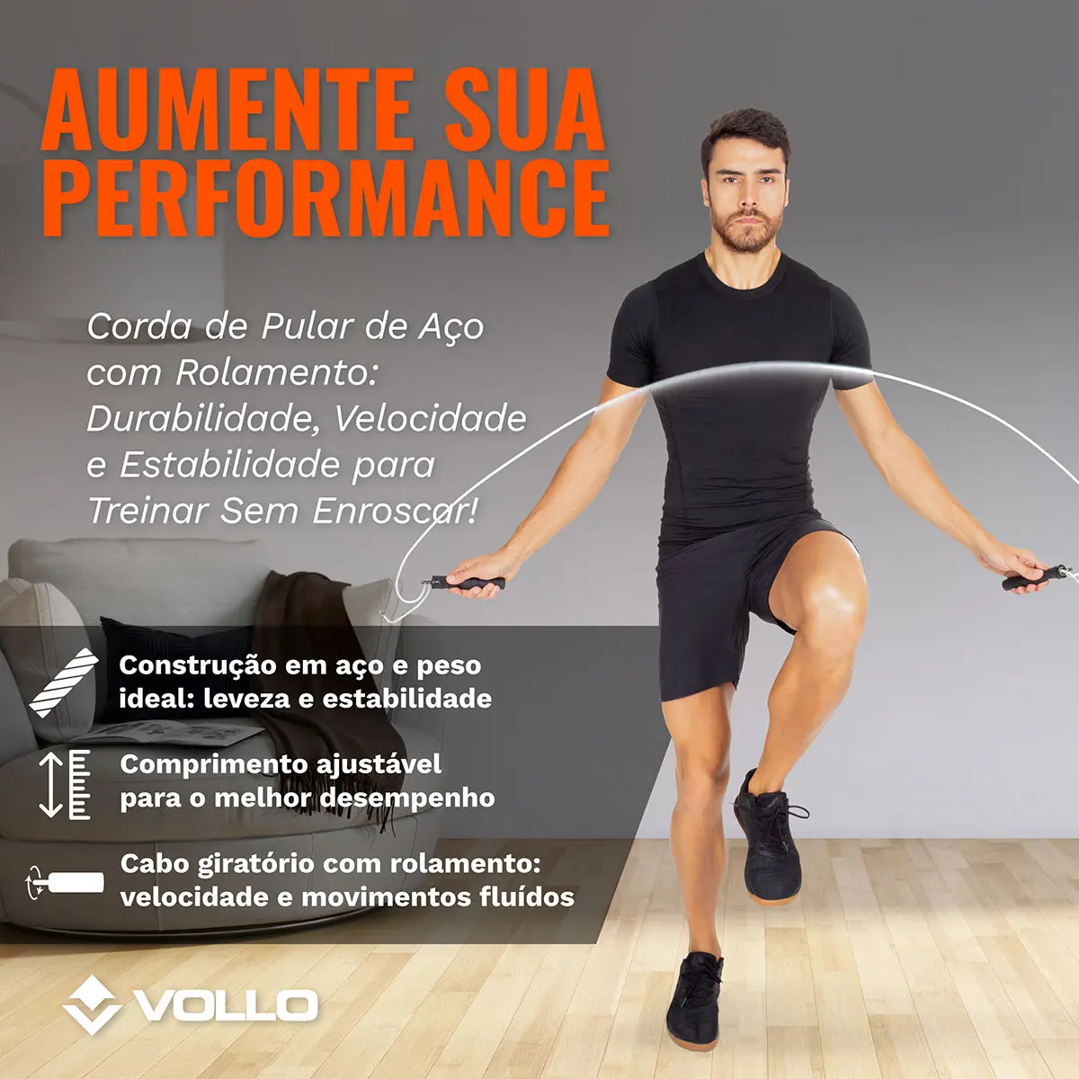 Corda de Pular de Aço com Rolamento  5