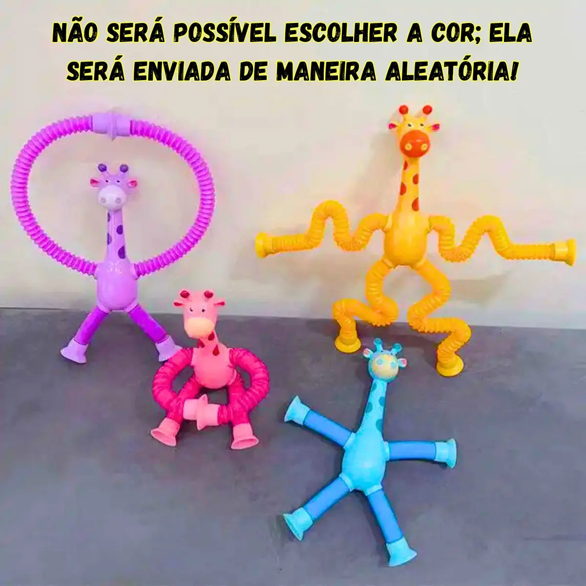 Kit 2 Pop It Girafa Estica Gruda com Tubo LED 3