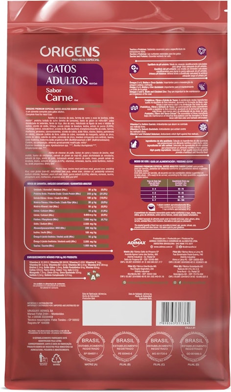 Ração Origens para Gatos Adultos Sabor Carne 4