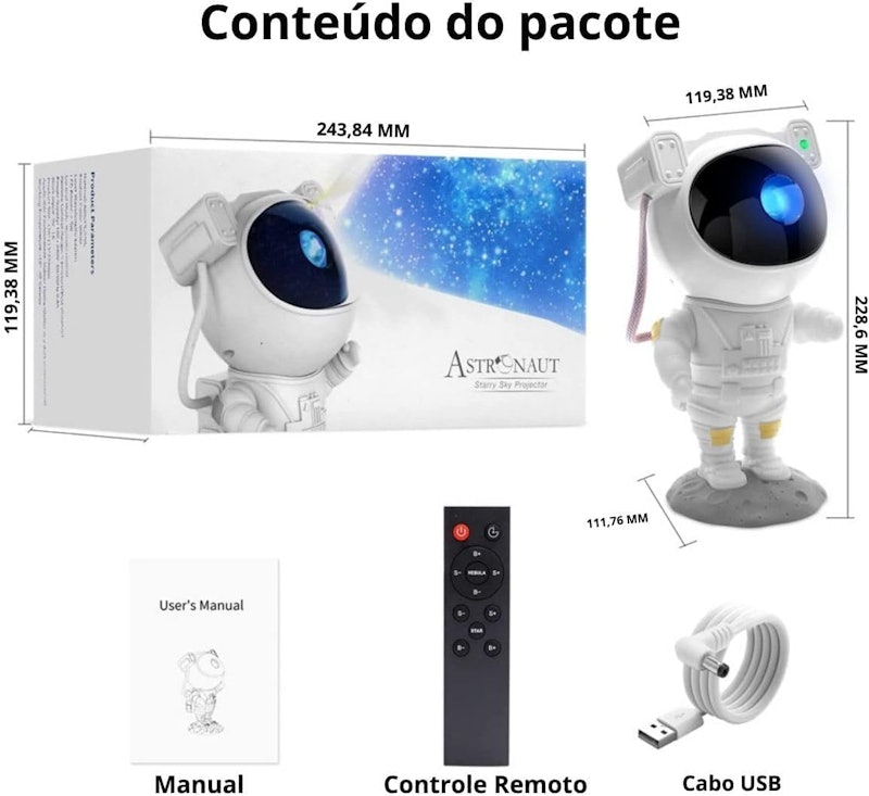 Projetor Galáxia Astronauta 5