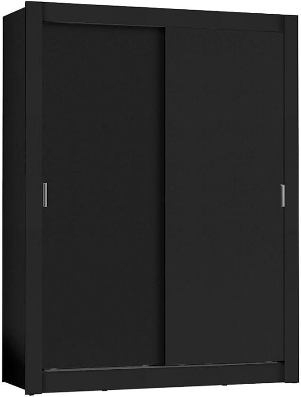 Guarda-Roupa Solteiro 2 Portas de Correr Preto Denver 3