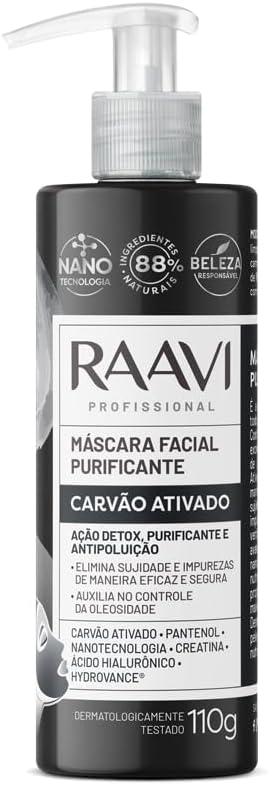 Máscara Facial Purificante Carvão Ativado Raavi 2
