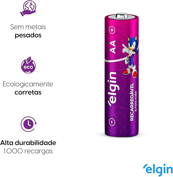 Pilha Recarregável AA 4