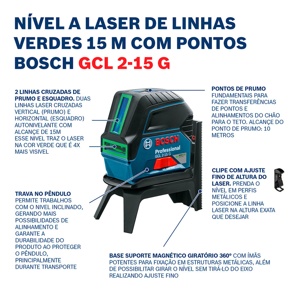 Nível a Laser Verde Bosch GCL 2-15 G 15 m Bosch 5