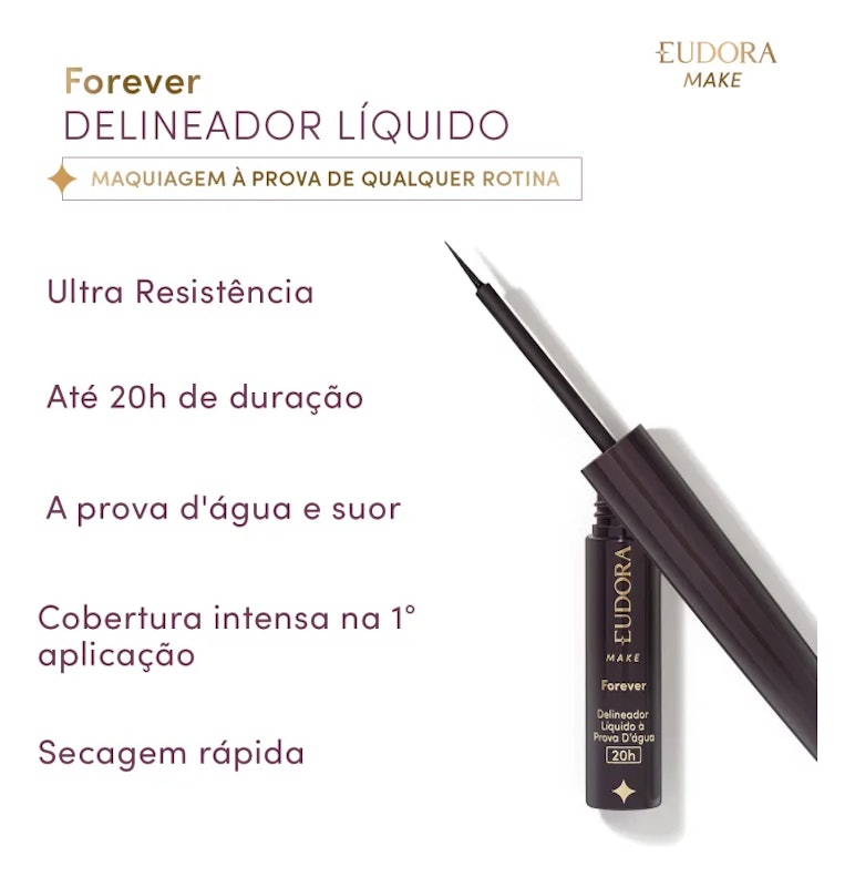 Delineador Líquido Preto à Prova d'água Forever 2