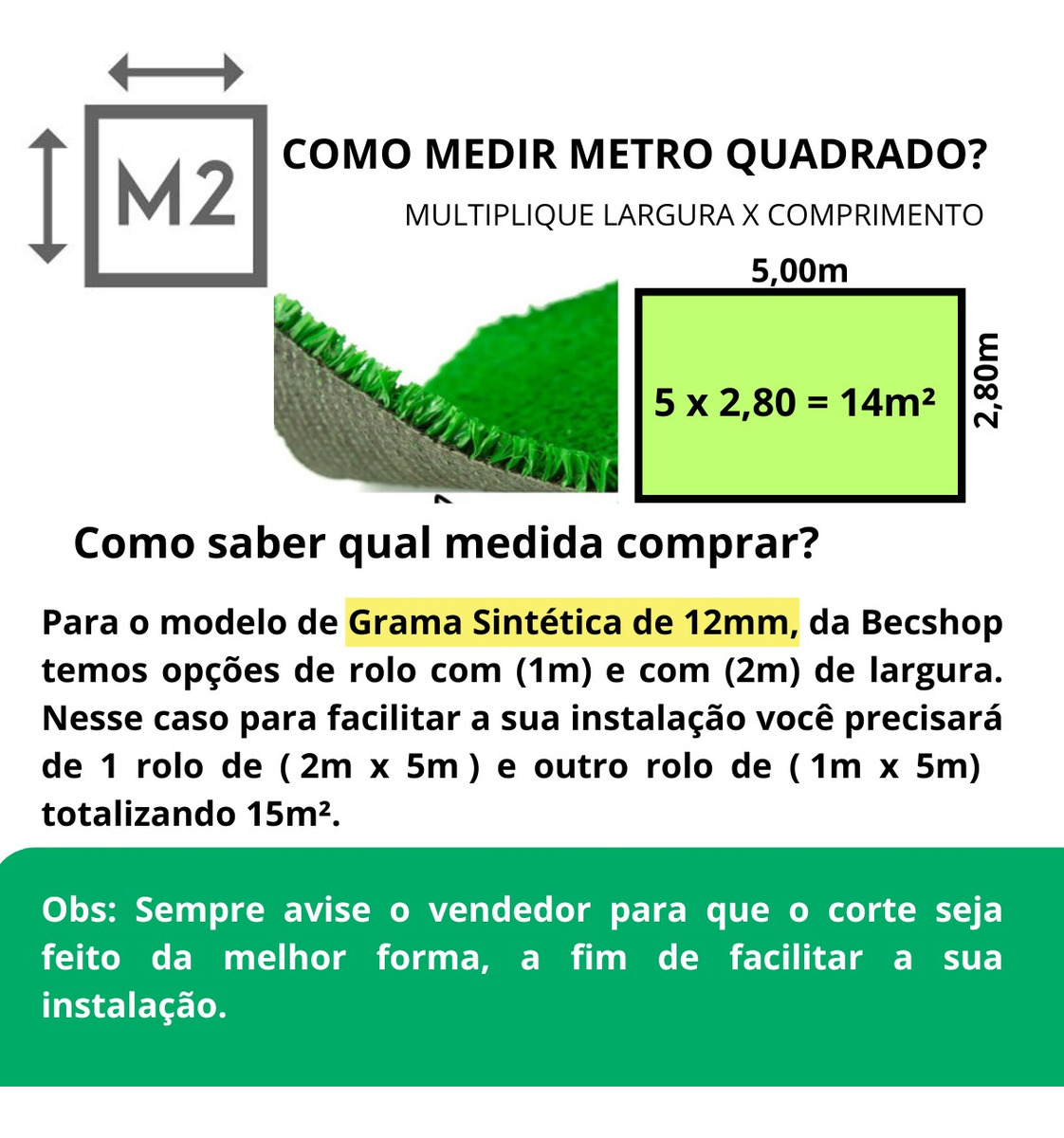 Grama Sintética 2,00 x 2,50 m SoftGrass 12 mm Verde 4