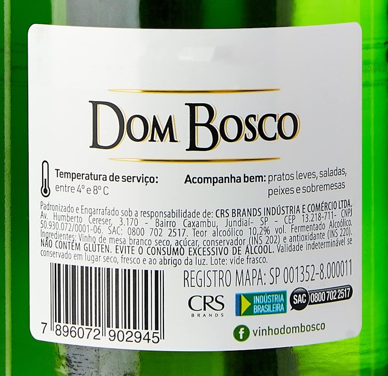 Vinho Dom Bosco Branco Suave 3