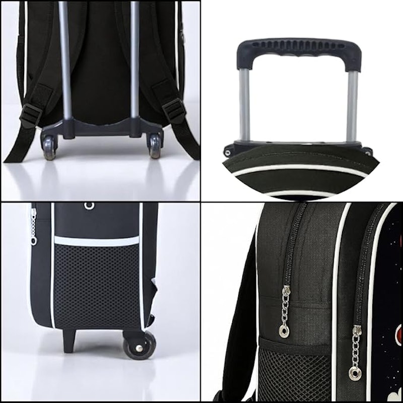 Kit Mochila de Rodinha Escolar Infantil Masculino + Lancheira Térmica + Estojo Astronauta Pikuka 4