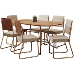 Conjunto Sala de Jantar 6 Cadeiras Fênix