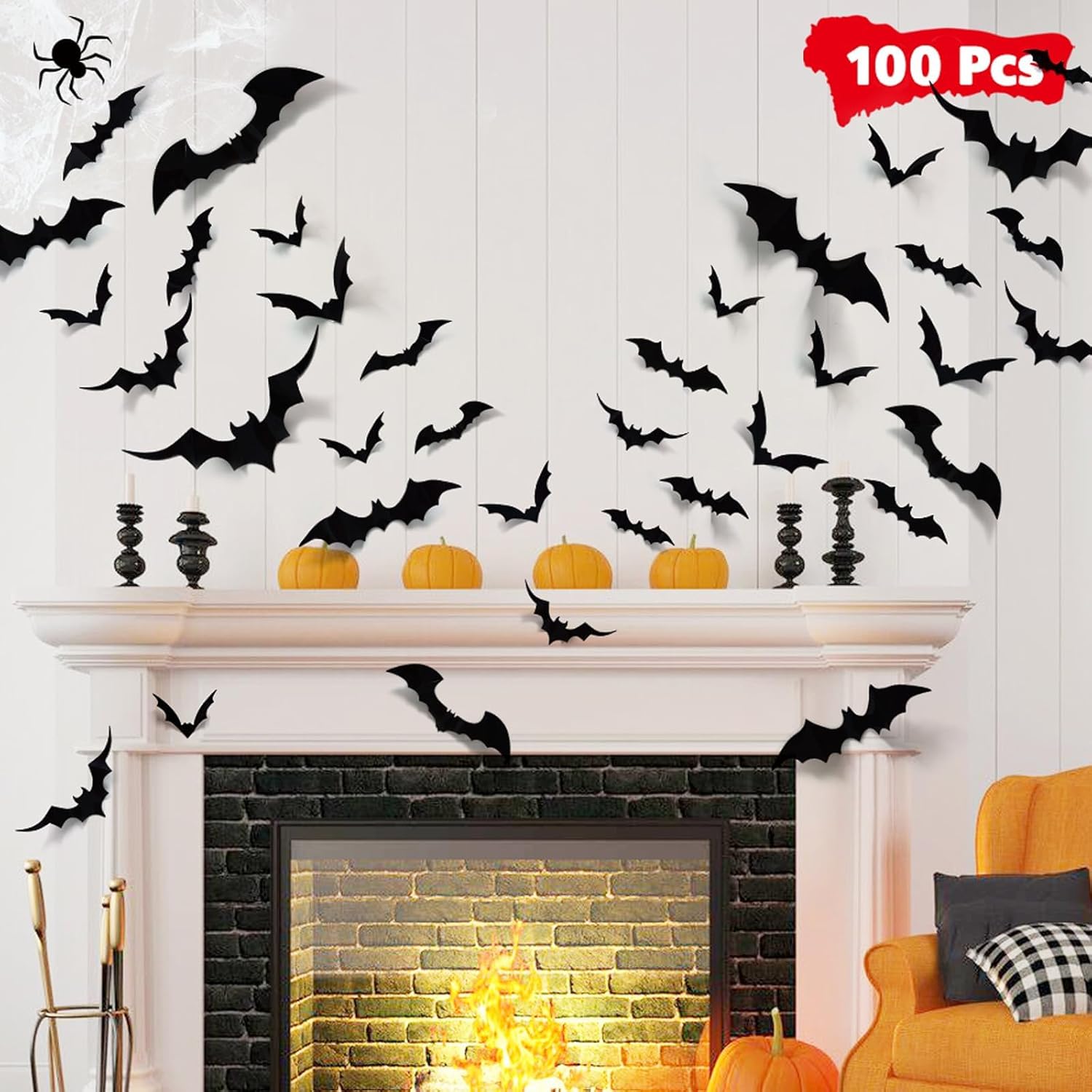 Decoração de Parede de Morcegos de Halloween Adesivos 1