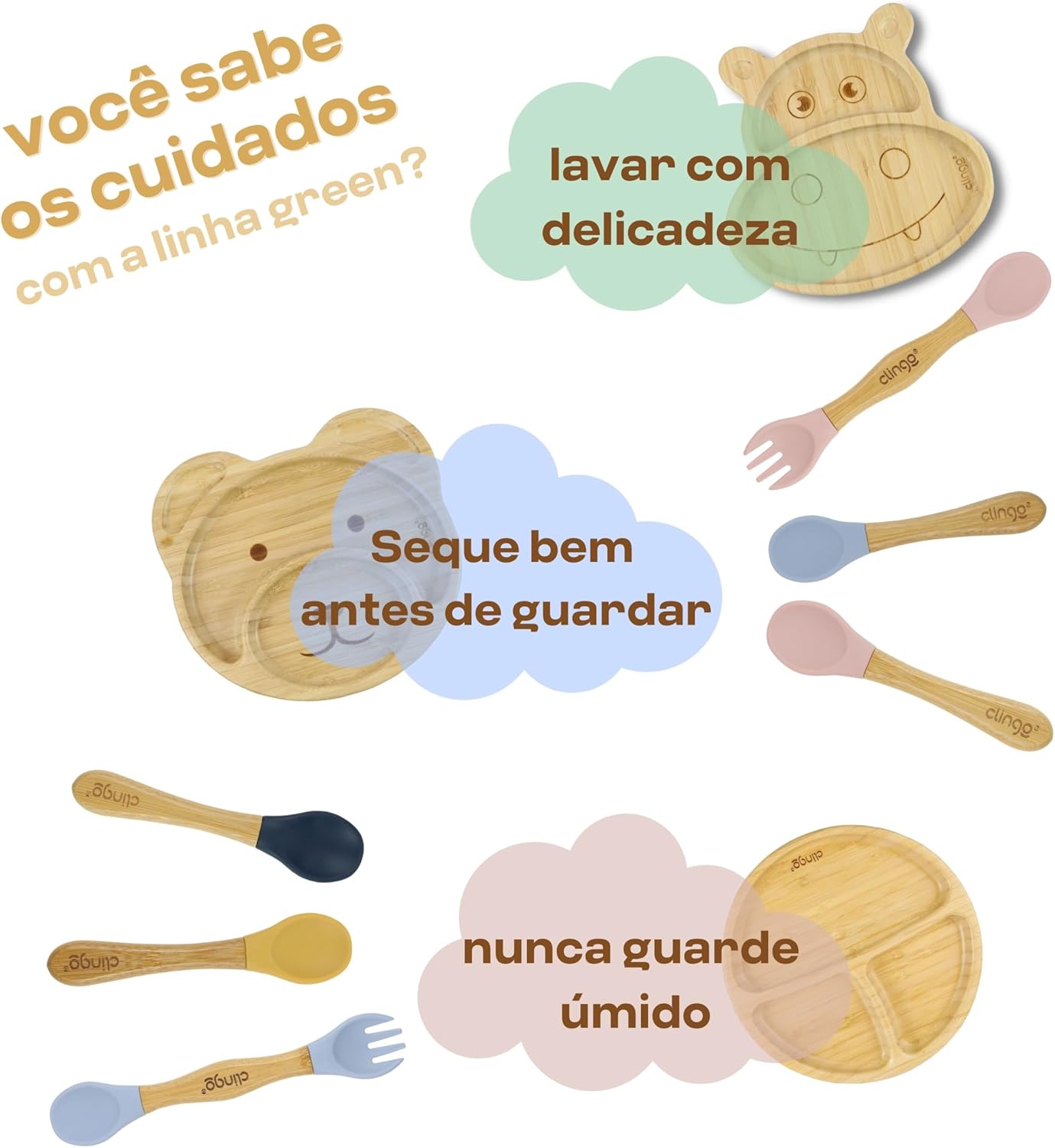 Prato de Bambu Urso com Ventosa  5